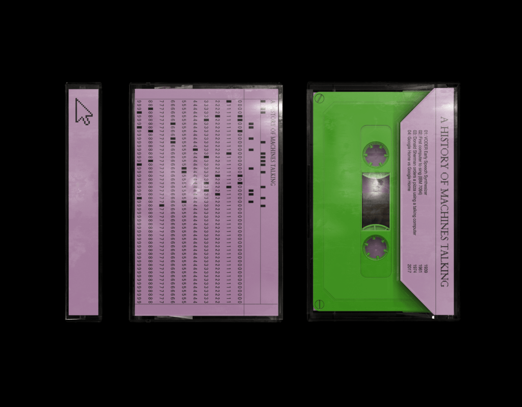 three sides of a lilac cassette case